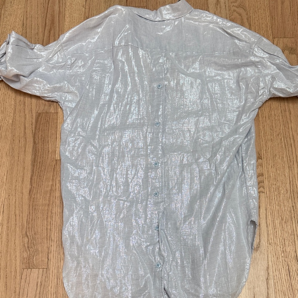 Silver Button Down Shirt